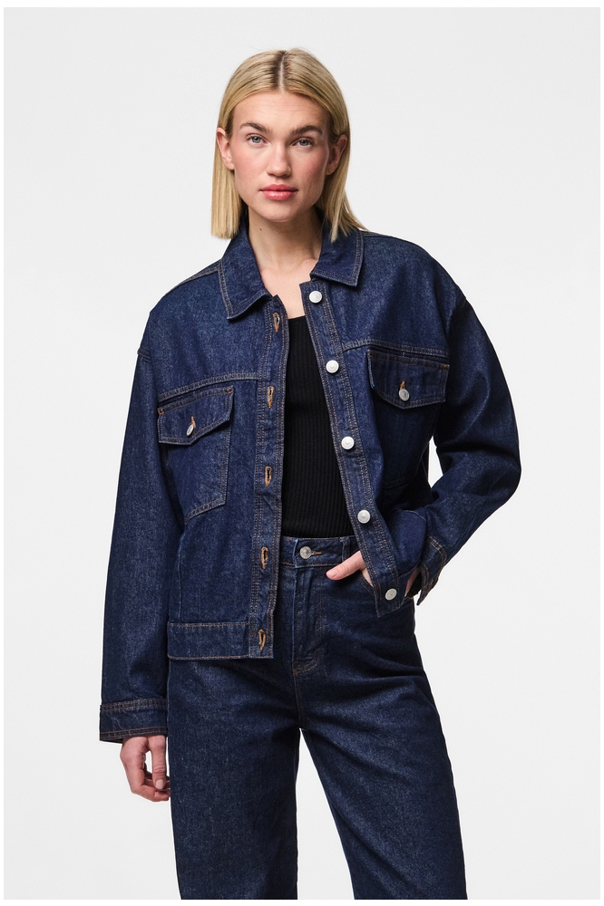 PCELMA DENIM JACKET NOOS BC 17154493 DARK BLEU